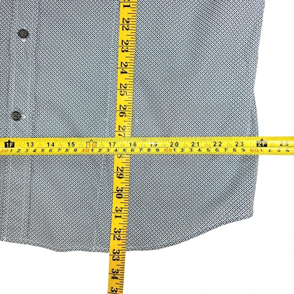 Banana Republic Slim Fit Tall Blue Geometric Button Down Shirt XL Tall NEW